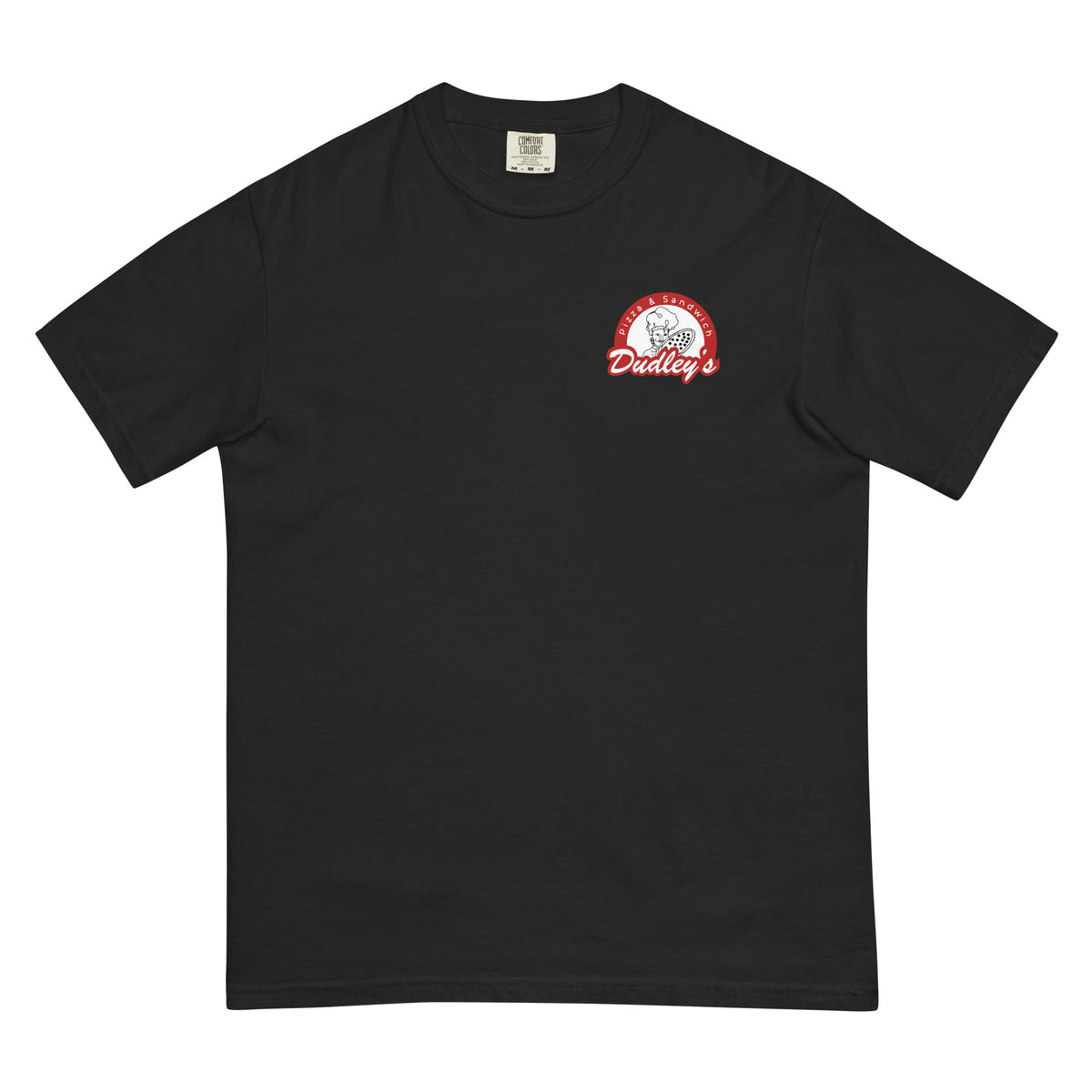 Dudley's Menu Board Tee front, Black